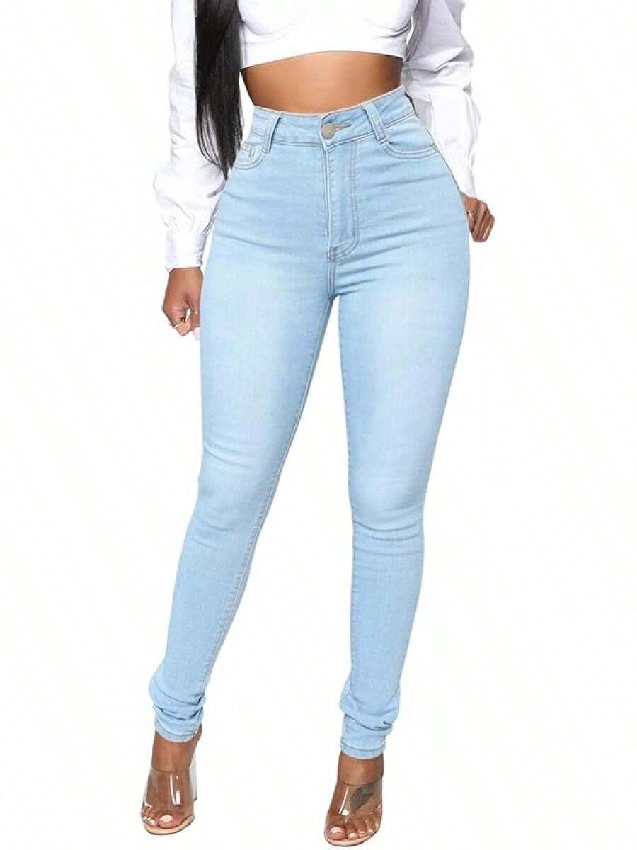 KUNMI Womens Classic High Waisted Skinny Stretch Butt Lifting Jeans Slim Fit Denim Pants - image 4