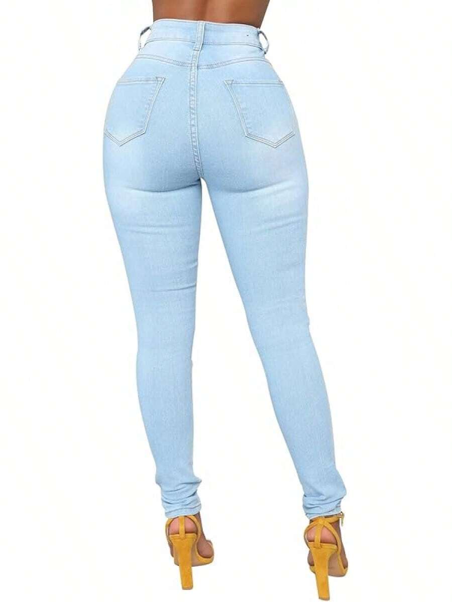 KUNMI Womens Classic High Waisted Skinny Stretch Butt Lifting Jeans Slim Fit Denim Pants - image 6