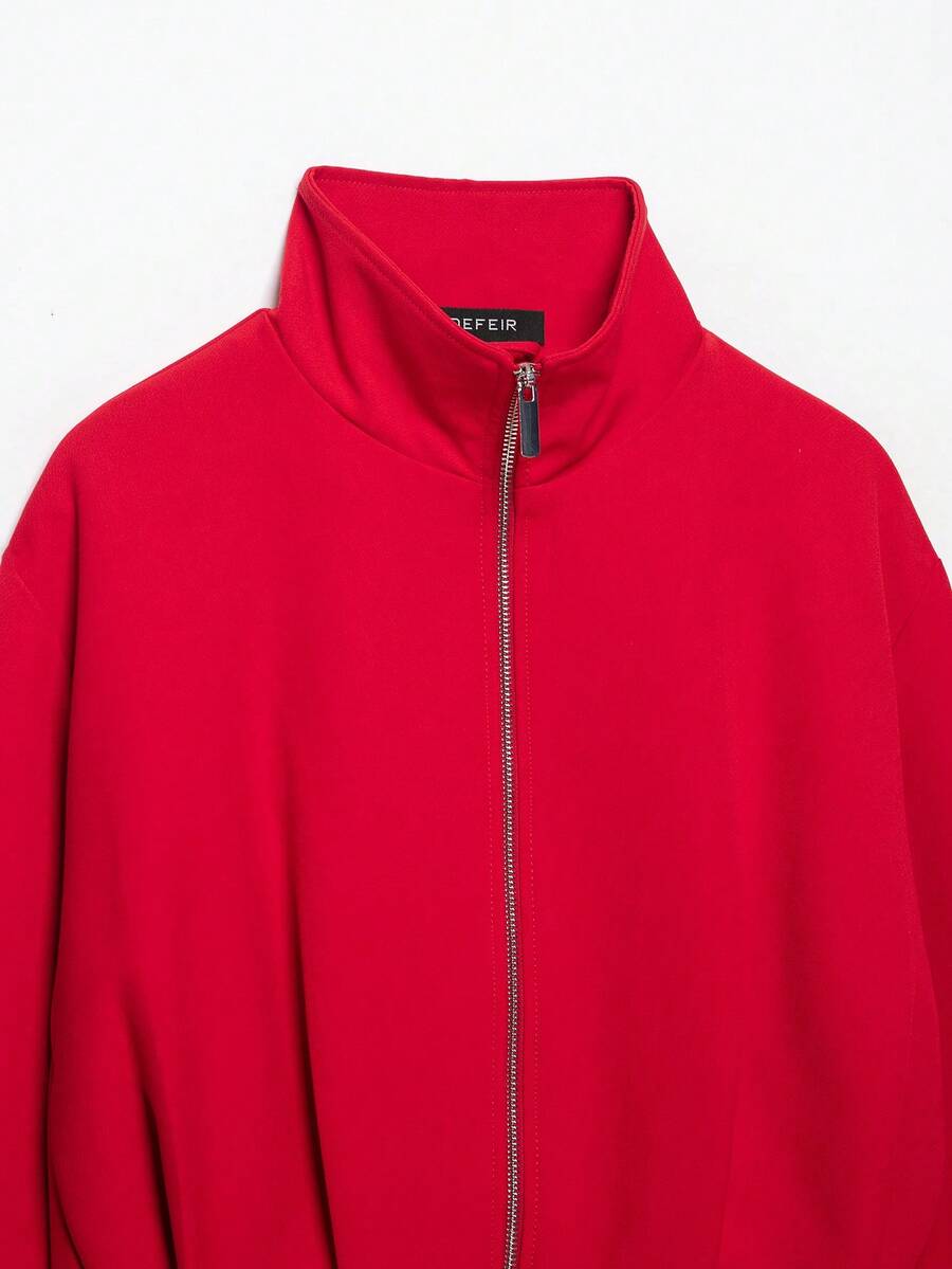 DEEKA Autumn New Women's European And American Style Minimalist Fashion Versatile Stand Collar Flight Jacket - image 6