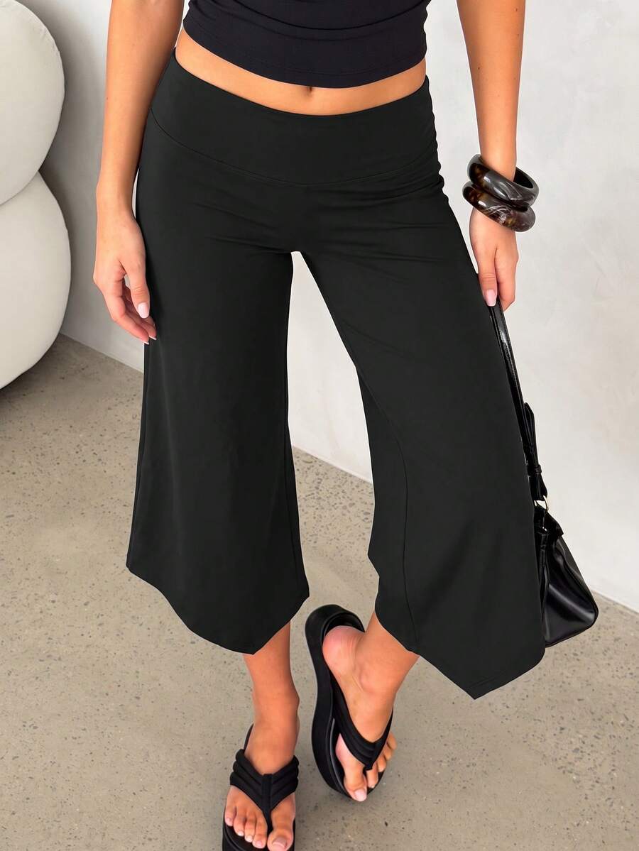 NOIRLYN Fall Winter Women's High Waist Wide Leg Capri Yoga Pants Butt Lifting Slimming Draped Casual Straight Leg Cropped Trousers For Gym Running - image 5
