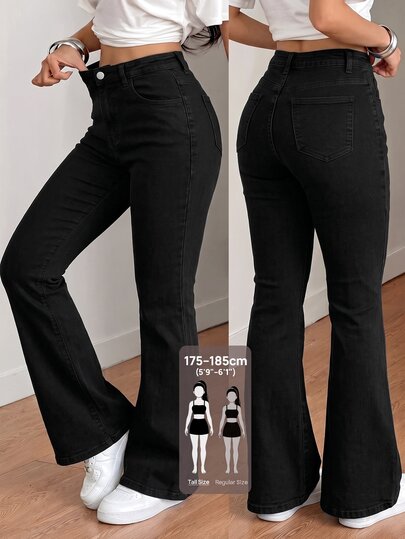 SHEIN Tall Women's Casual Everyday Denim Jeans With Pocket And Button Women's Jeans - image 2