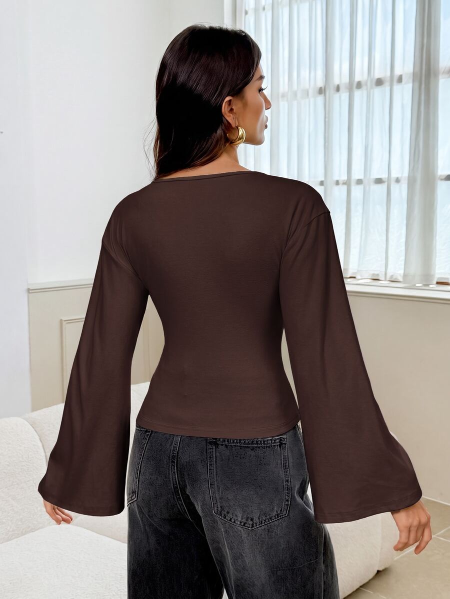 SHEIN Tall Women's Simple Versatile Solid Color Long Sleeve Top For Daily Wear - image 8