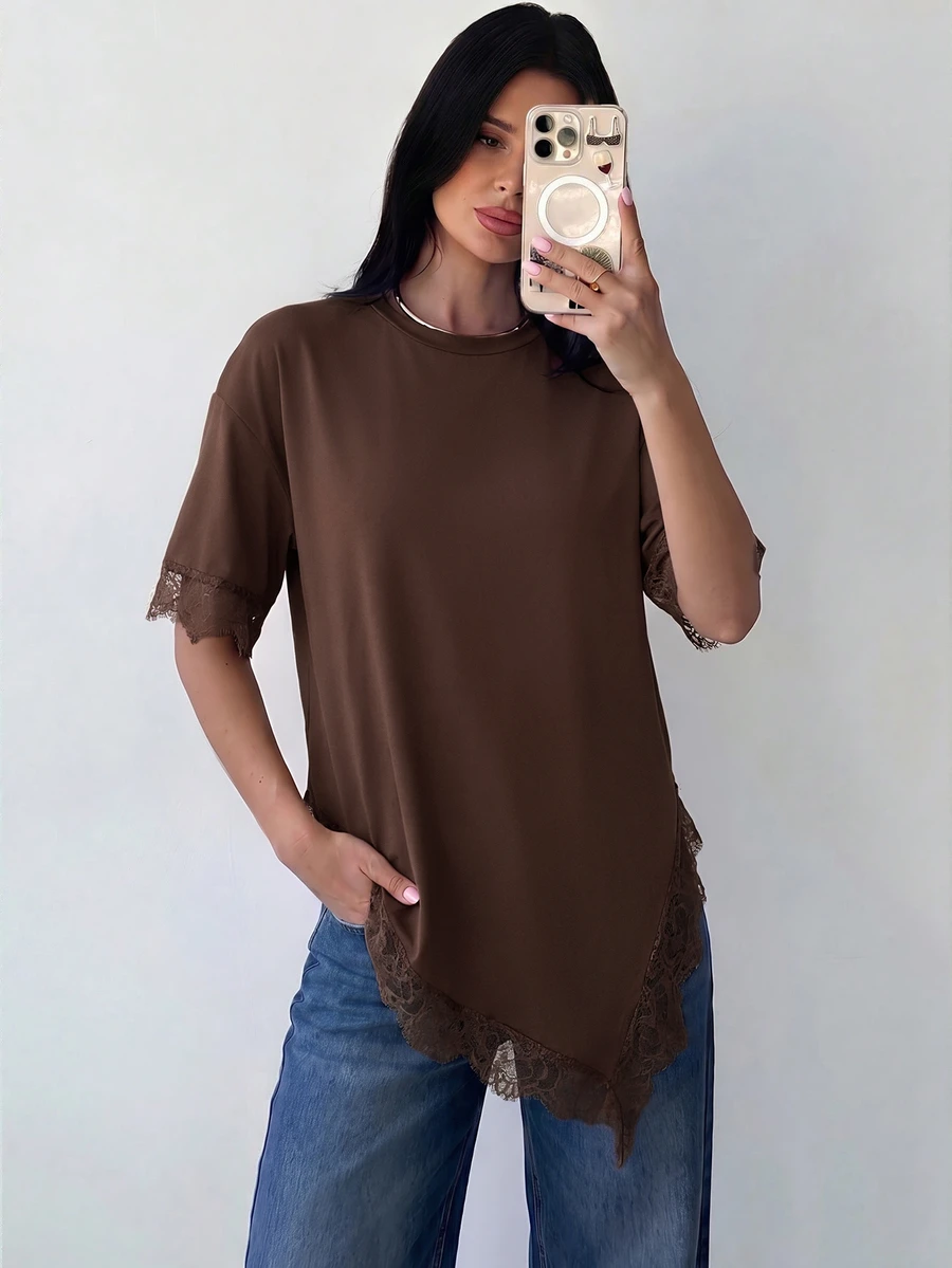 Firerie Women T-Shirts Brunch Night Out Dark Brown Elegant - image 6