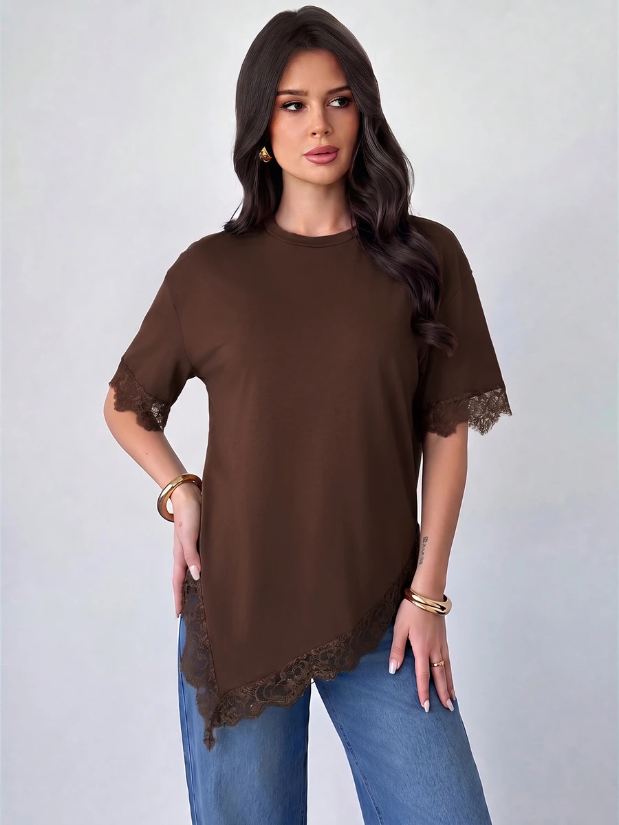 Firerie Women T-Shirts Brunch Night Out Dark Brown Elegant - image 4
