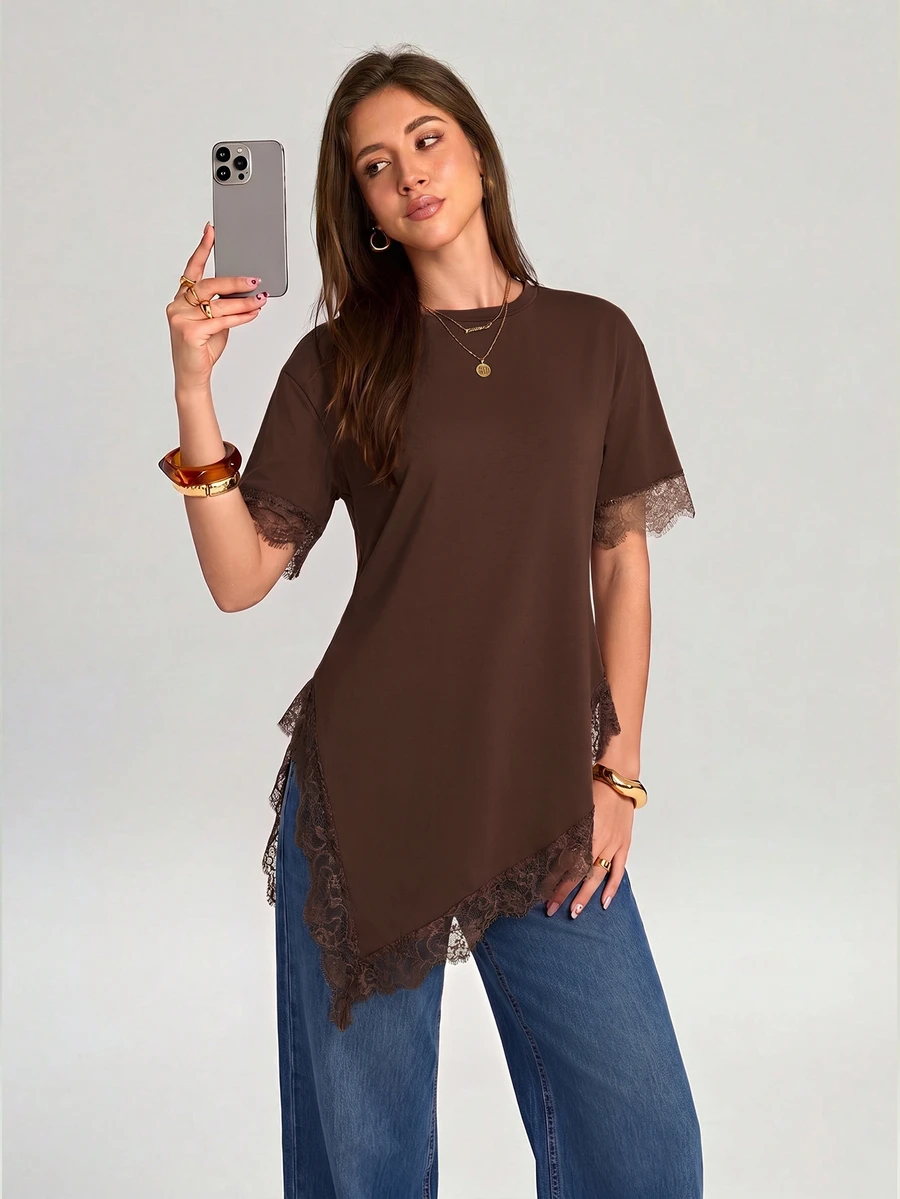 Firerie Women T-Shirts Brunch Night Out Dark Brown Elegant - image 5
