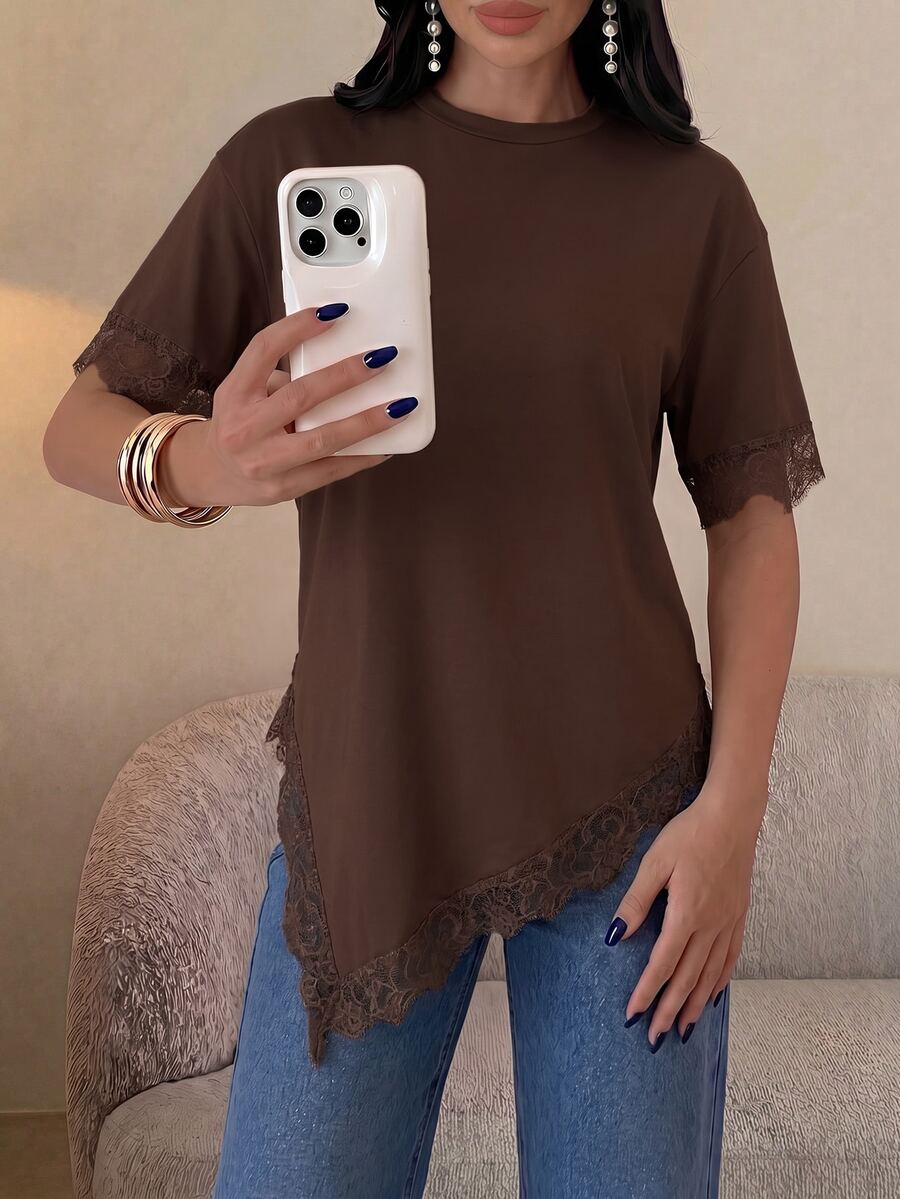 Firerie Women T-Shirts Brunch Night Out Dark Brown Elegant - image 3