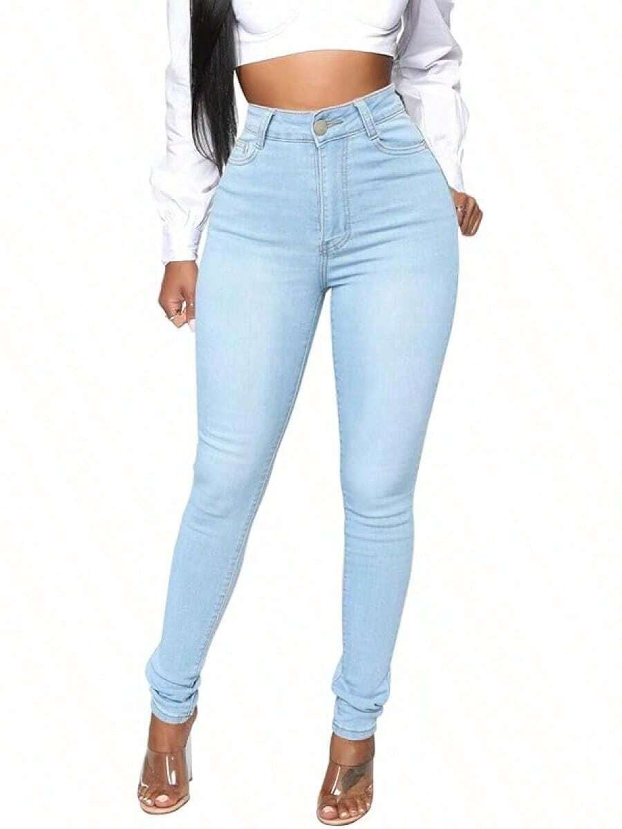 KUNMI Womens Classic High Waisted Skinny Stretch Butt Lifting Jeans Slim Fit Denim Pants