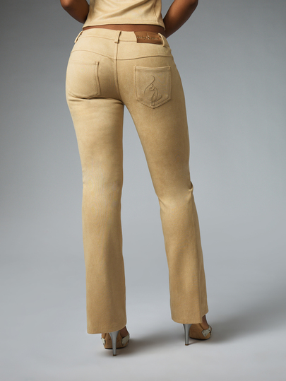 BABYPHAT Low Rise Bootcut Pants With Embroidered Logo Detail Side Pockets And Flared Hem Retro Y2K Style - image 2