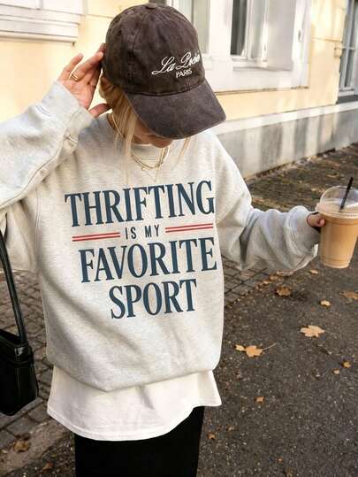 Thrift Sweatshirt Cozy Loungewear Gift For Homebody Club Retro Crewneck Vintage Sweater Cute Graphic Tee Y2K 90s Shirt Antique Collector Tee