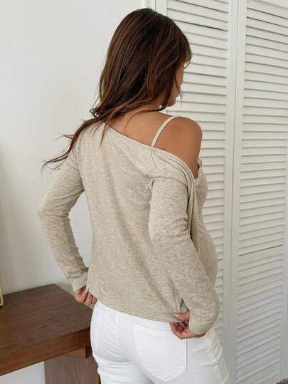 Dazy Maternity Contrast Lace Trim Fitted Camisole & Long Sleeve Cardigan Casual Vacation Korean Style Spring/Autumn Maternity 2 Pieces Set - image 2