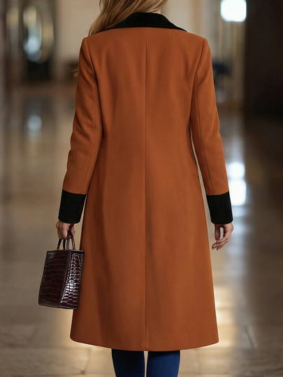 SHEIN Women's Autumn And Winter Trench Coat, Women's Casual Trench Coat, Women's Casual Contrasting Trench Coat, Elegant Party Jacket. - image 2