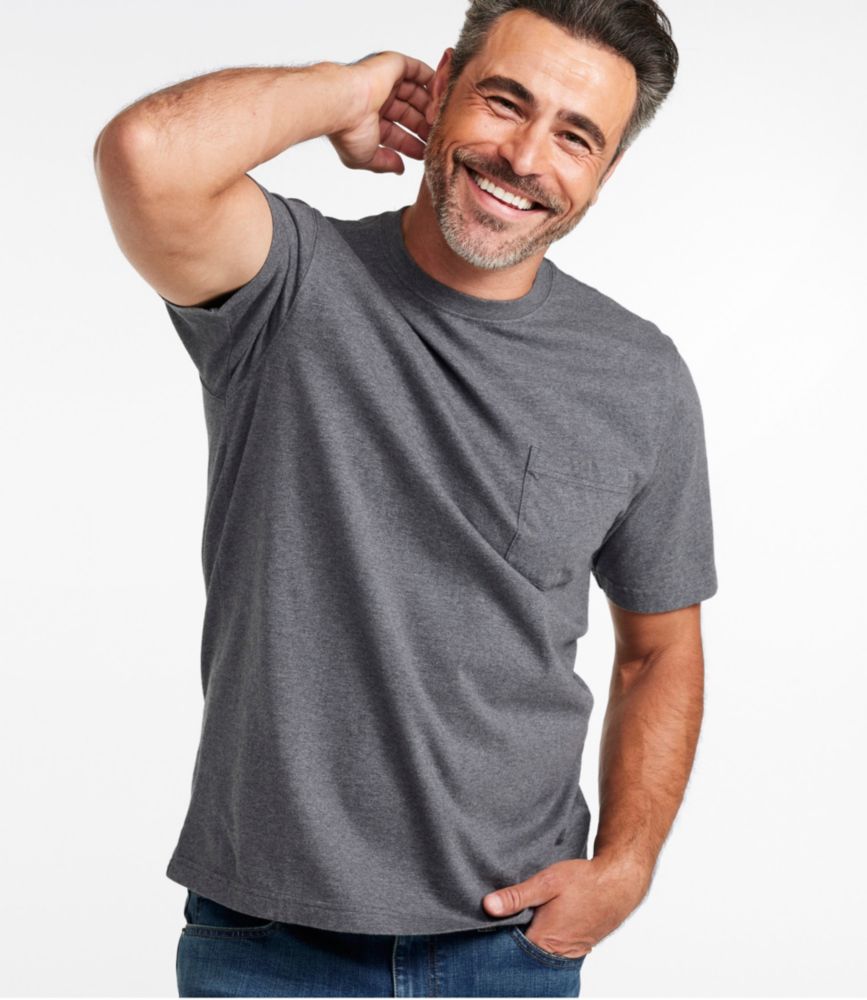 Men's Carefree Unshrinkable Tee with Pocket, Traditional Fit - Faded Sage
