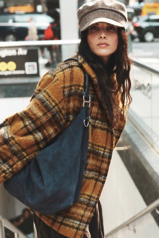 Suzie Suede Slouchy Tote Bag - Charcoal