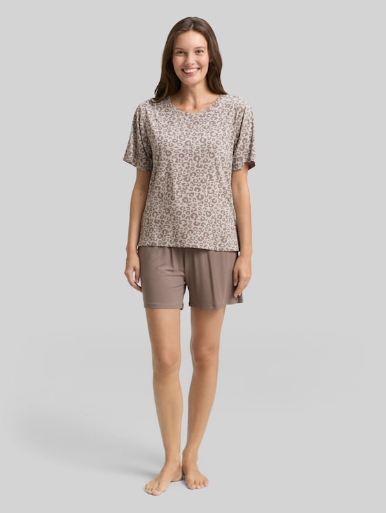Pyjama set with leo print - grey-medium-allover