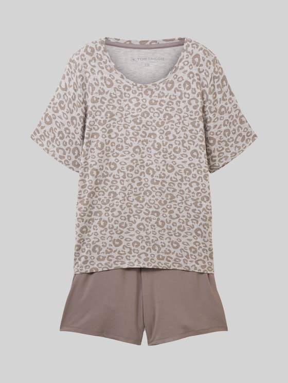 Pyjama set with leo print - grey-medium-allover