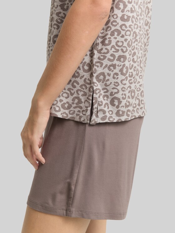 Pyjama set with leo print - grey-medium-allover