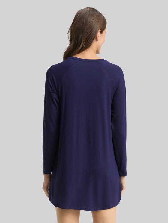 Nightdress with print - blue-dark-solid