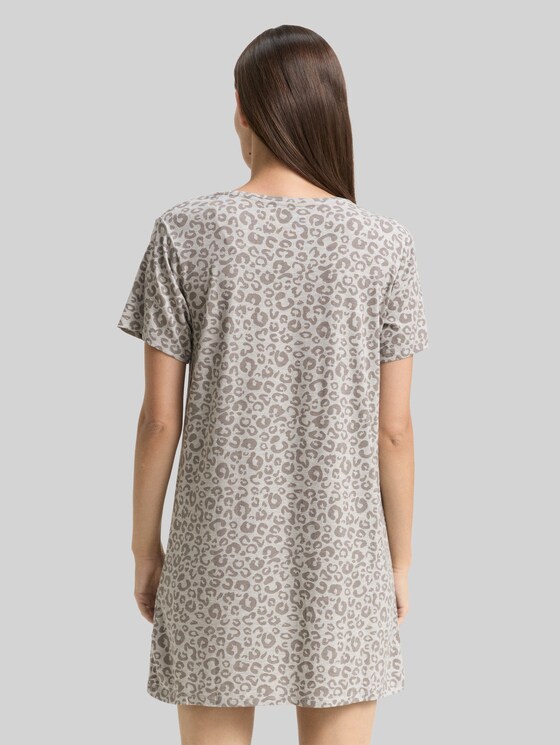 Nightdress with animal print - grey-medium-allover