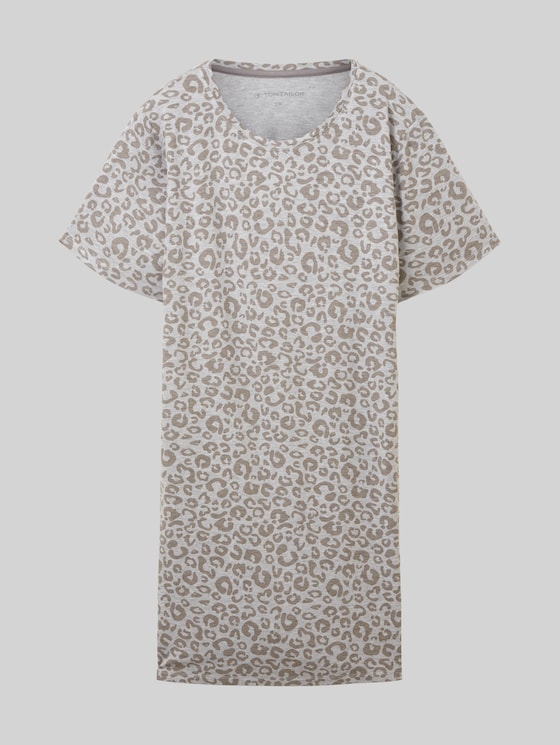 Nightdress with animal print - grey-medium-allover