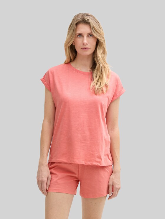 Pyjama set with text print - red-medium-solid