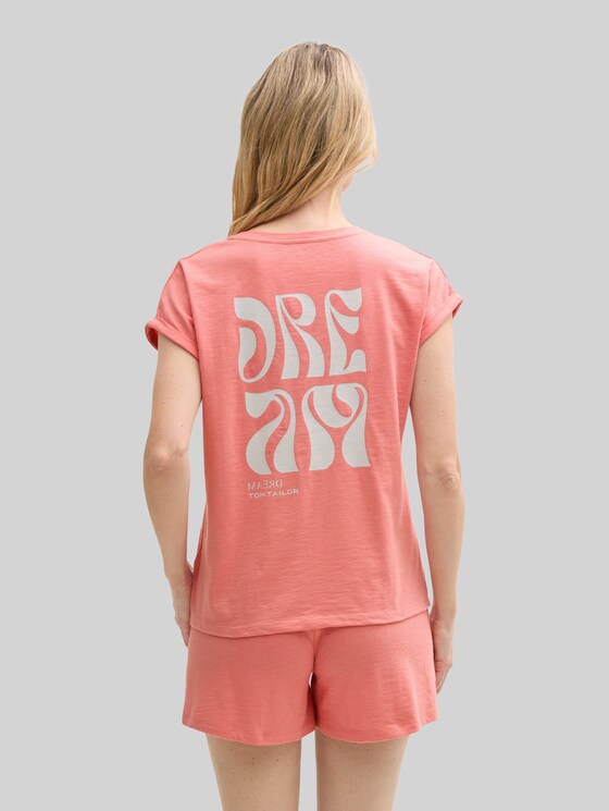 Pyjama set with text print - red-medium-solid