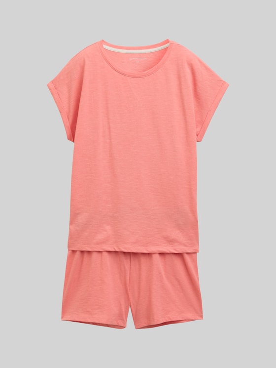 Pyjama set with text print - red-medium-solid