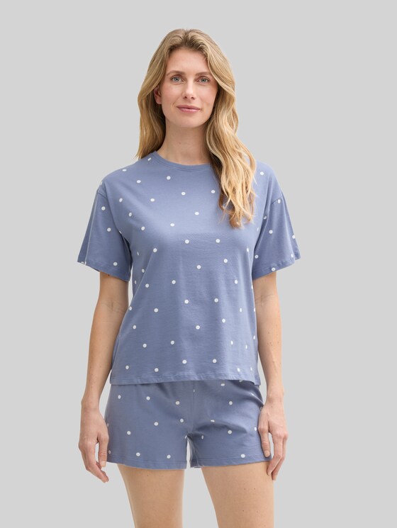Pyjama set with polka dot pattern - blau-mittel-Punkte