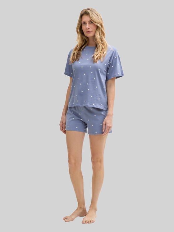 Pyjama set with polka dot pattern - blau-mittel-Punkte