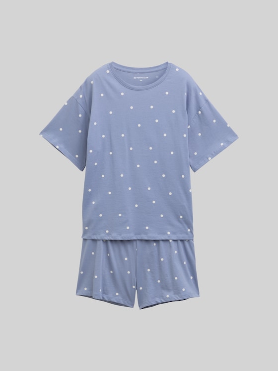 Pyjama set with polka dot pattern - blau-mittel-Punkte