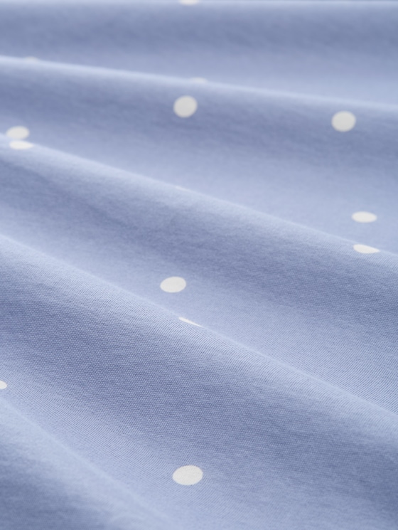Cotton nightdress with polka dot print - blau-mittel-Punkte