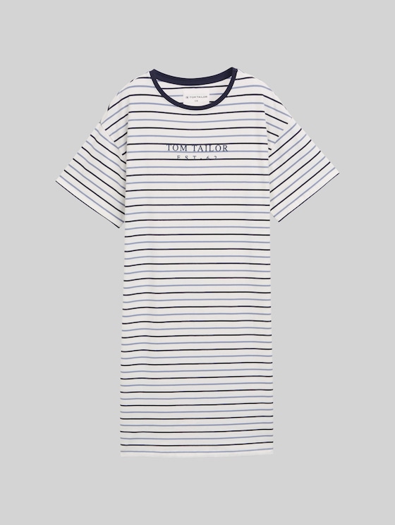 Striped nightdress - white-medium-horizontal stripe