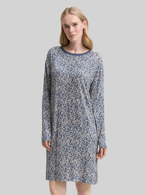 Patterned nightdress - blue-medium-allover