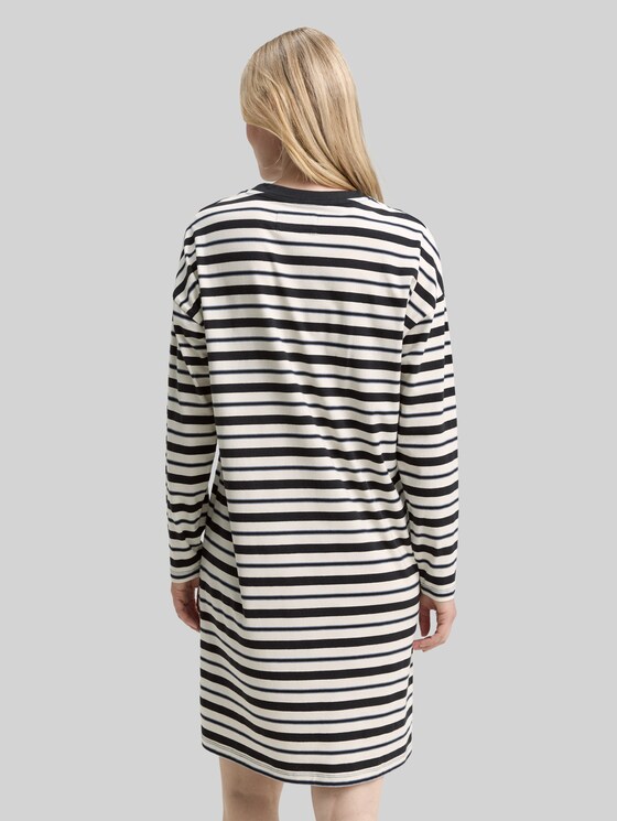 Striped nightdress - grey-dark-horizontal stripe