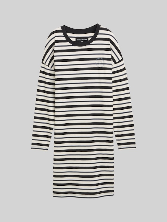 Striped nightdress - grey-dark-horizontal stripe