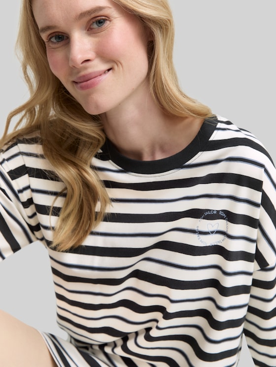 Striped nightdress - grey-dark-horizontal stripe