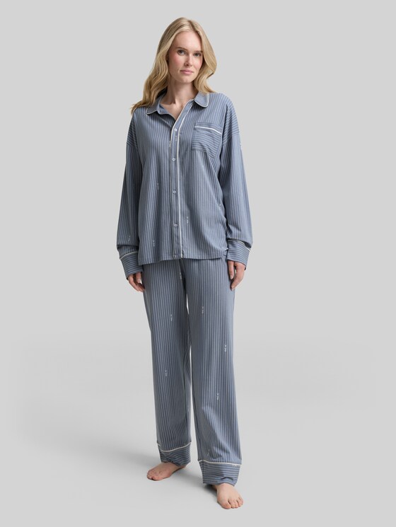 Striped pyjama set - blue-medium-vertical stripe