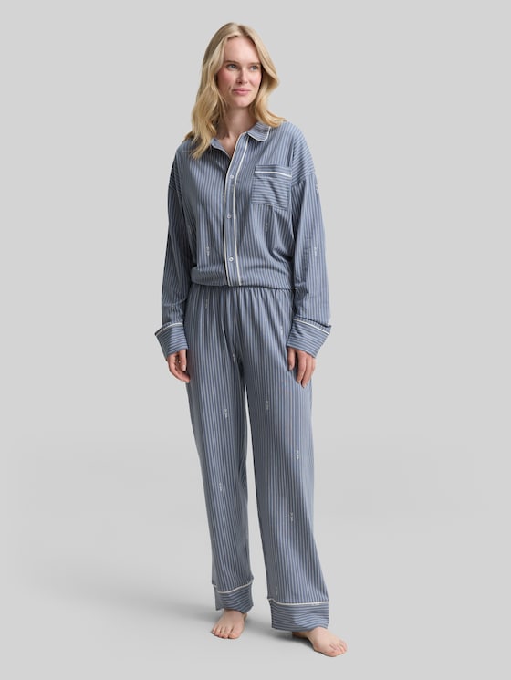 Striped pyjama set - blue-medium-vertical stripe