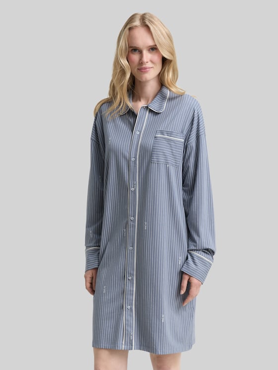 Striped nightdress - blue-medium-vertical stripe