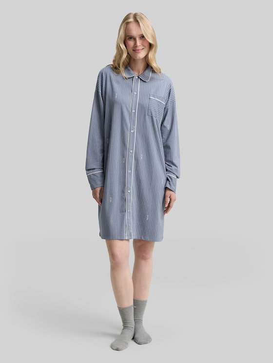 Striped nightdress - blue-medium-vertical stripe