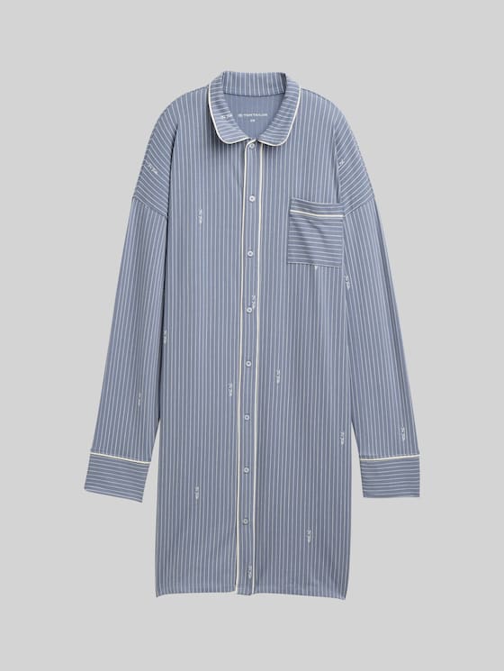 Striped nightdress - blue-medium-vertical stripe