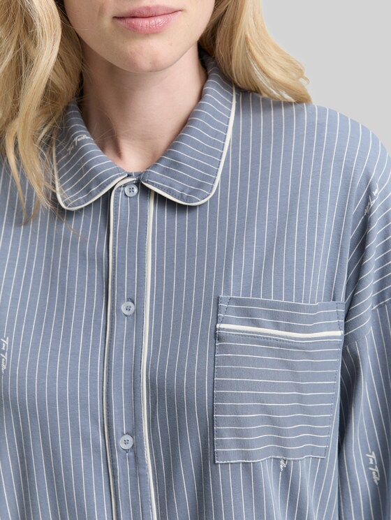 Striped nightdress - blue-medium-vertical stripe