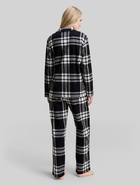 Pyjama set with checked pattern - grey-dark-check