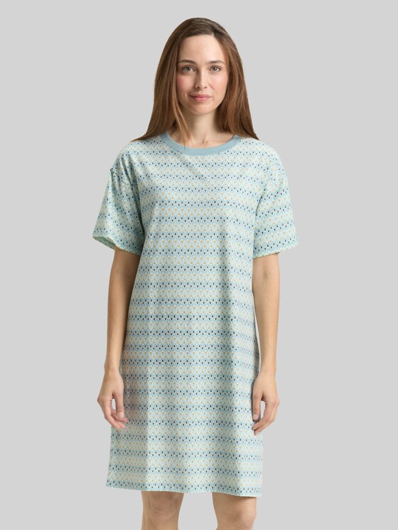 Nightdress with pattern - blue-medium-allover