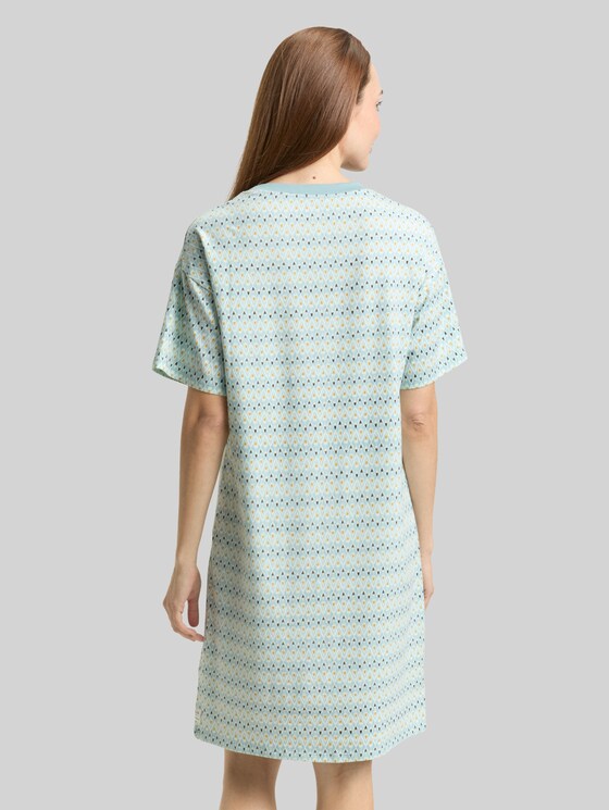 Nightdress with pattern - blue-medium-allover