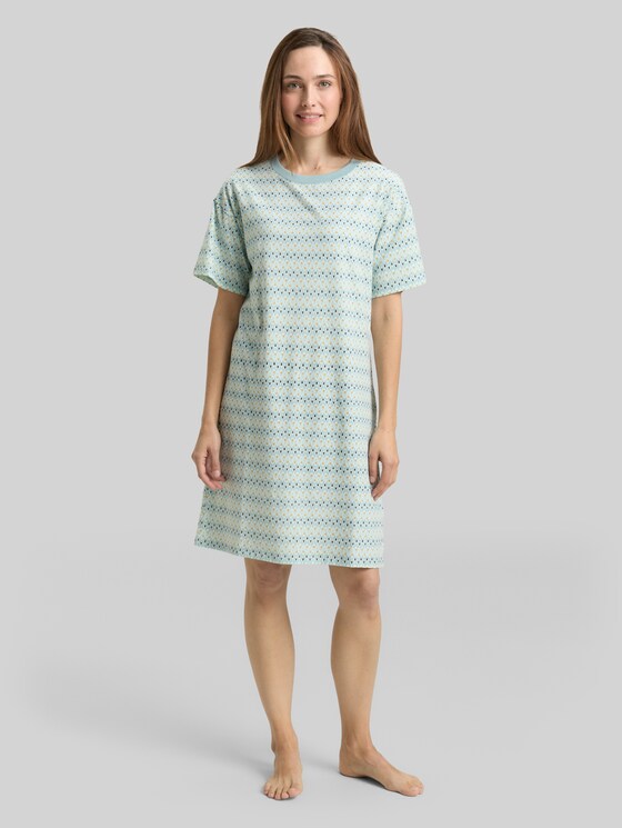 Nightdress with pattern - blue-medium-allover
