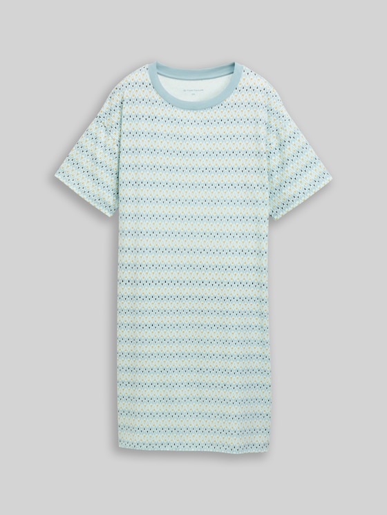 Nightdress with pattern - blue-medium-allover