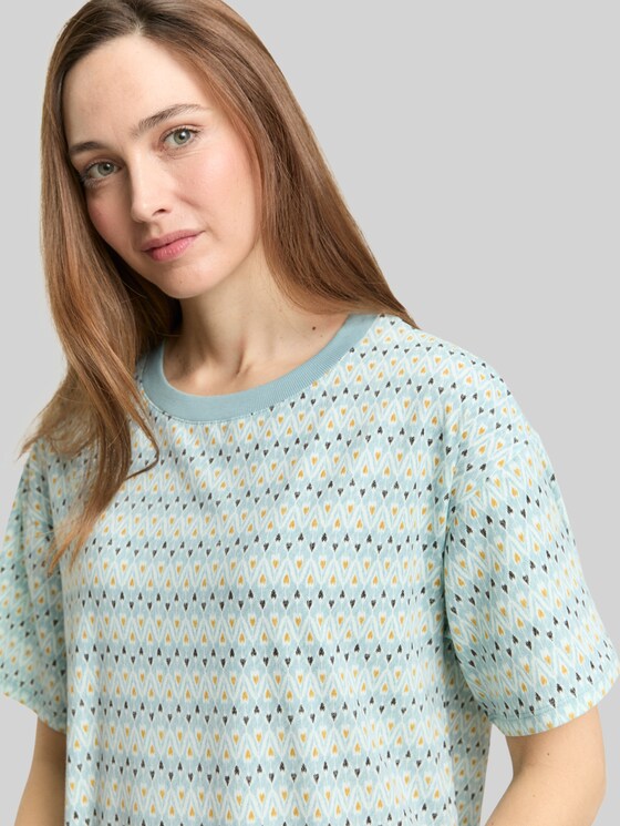 Nightdress with pattern - blue-medium-allover