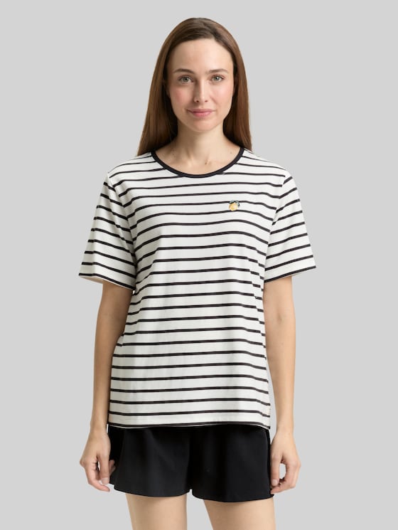 Striped pyjama set - black-medium-striped