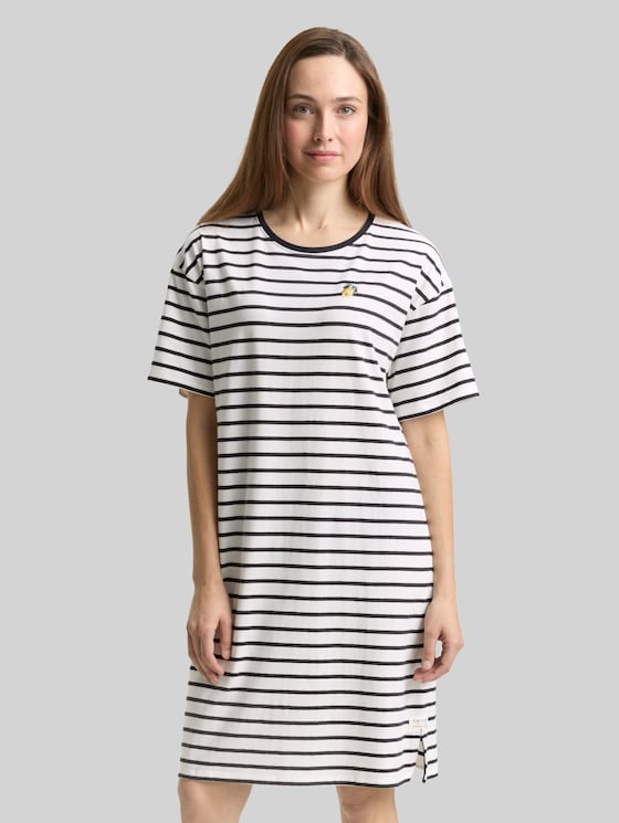 Striped nightdress - white-medium-horizontal stripe