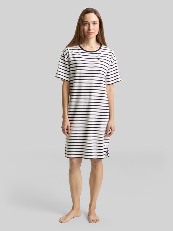 Striped nightdress - white-medium-horizontal stripe
